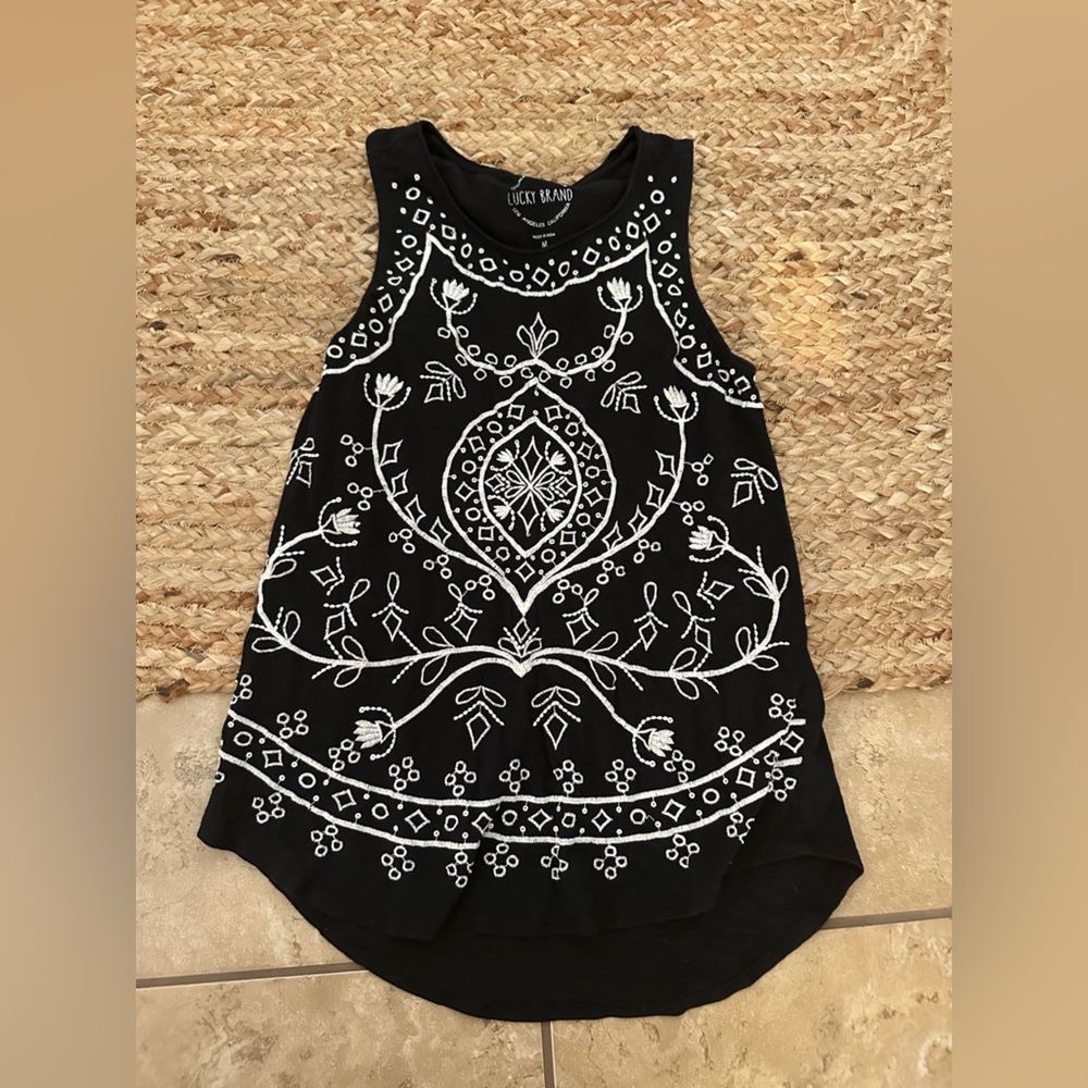 LUCKY BRAND EMBROIDERED TANK